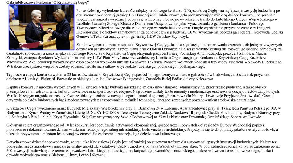 Gala jubileuszowa konkursu