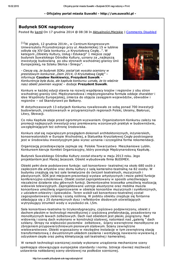 Budynek SOK nagrodzony