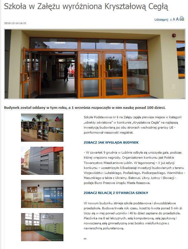 Szkoła w Załężu wyróżniona