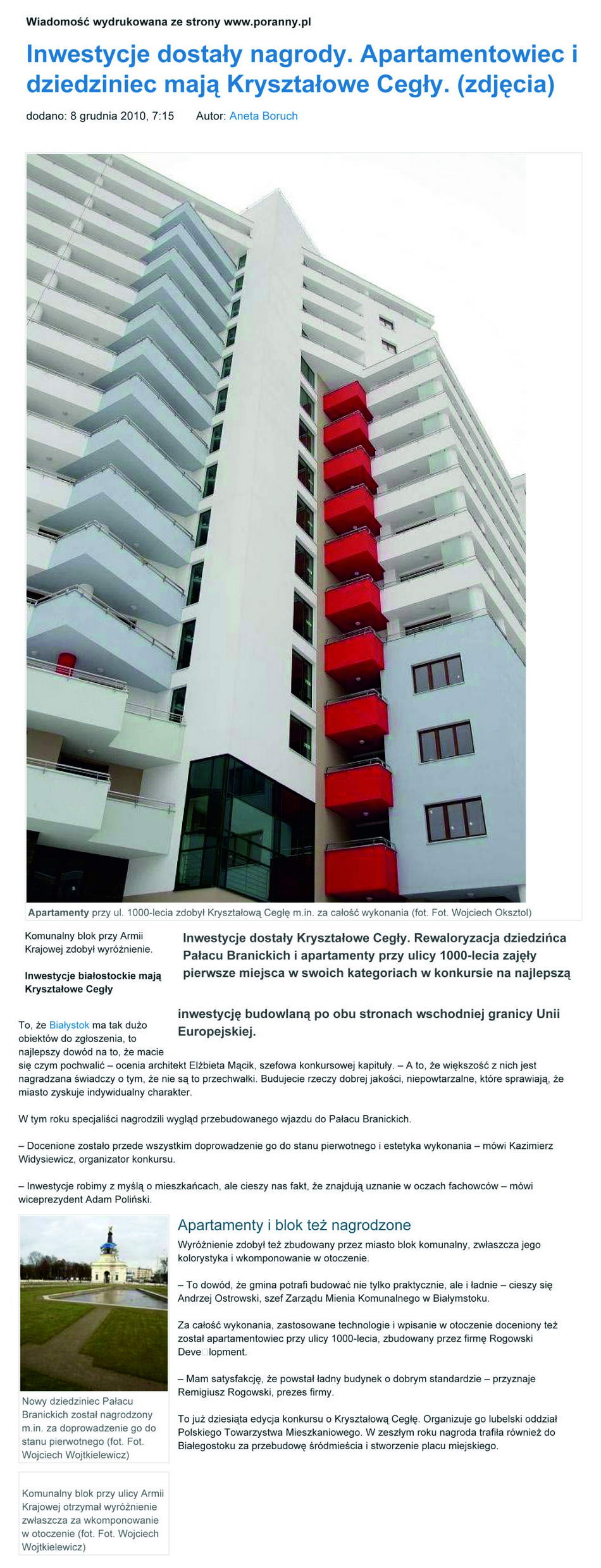 Inwestycje dostały nagrody.