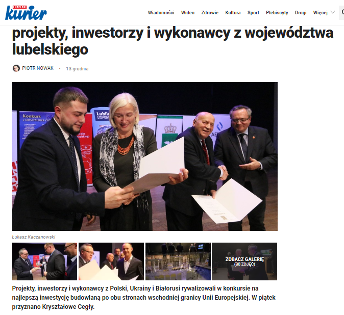Kryształowe Cegły przyznane. Wśród nagrodzonych są projekty, inwestorzy i wykonawcy z województwa lubelskiego